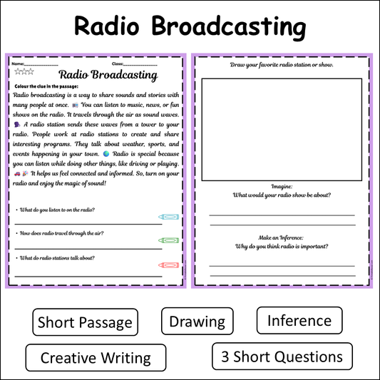 Radio Broadcasting | Short Reading Comprehension Creative Worksheet