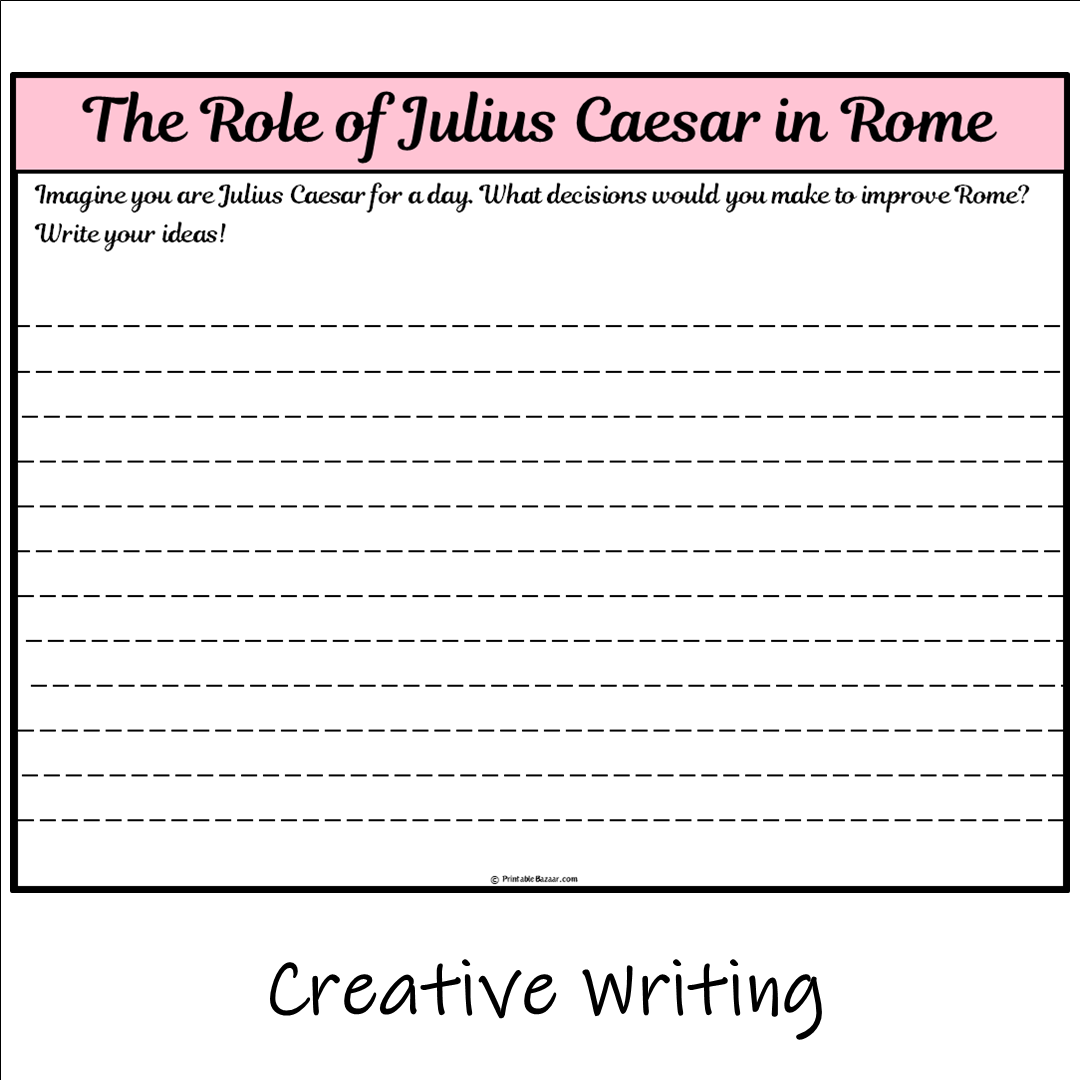 The Role of Julius Caesar in Rome | Main Idea and Supporting Details Reading Passage and Questions