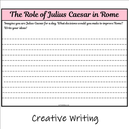 The Role of Julius Caesar in Rome | Main Idea and Supporting Details Reading Passage and Questions