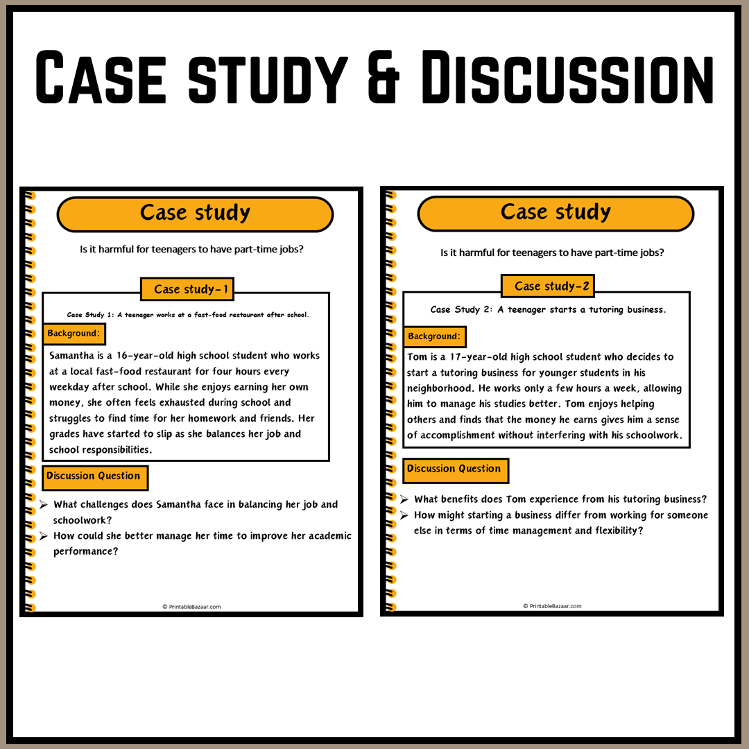 Is it harmful for teenagers to have part-time jobs? | Debate Case Study Worksheet