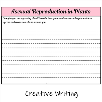 Asexual Reproduction in Plants | Main Idea and Supporting Details Reading Passage and Questions