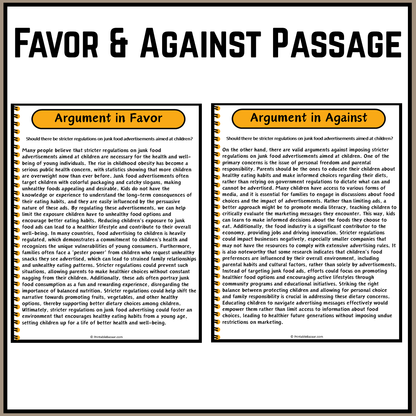 Should there be stricter regulations on junk food advertisements aimed at children? | Debate Case Study Worksheet