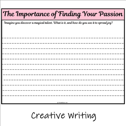 The Importance of Finding Your Passion | Main Idea and Supporting Details Reading Passage and Questions