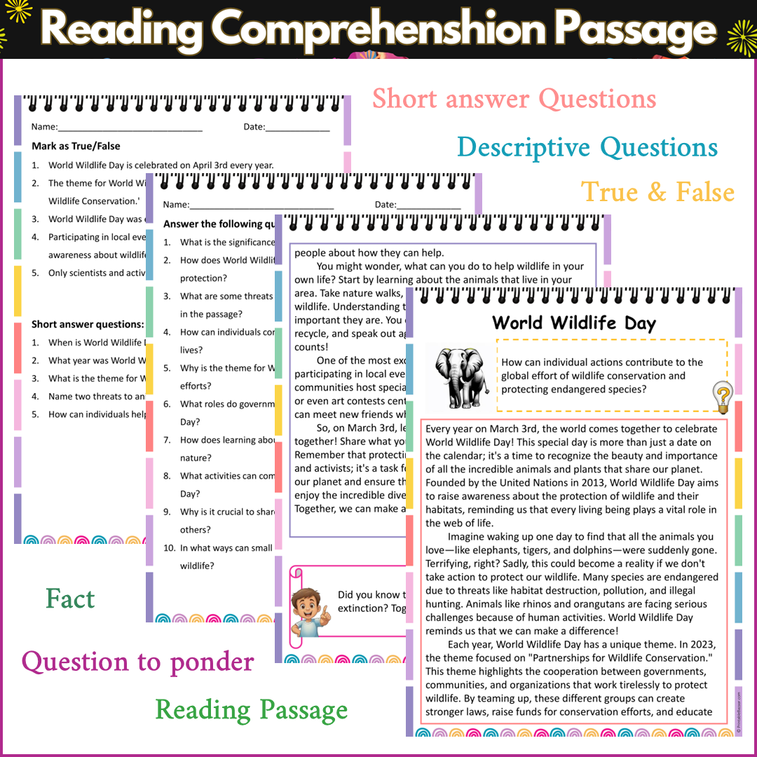 World Wildlife Day | Reading Comprehension Passage and Questions