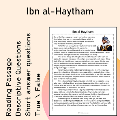 Ibn al-Haytham | Reading Comprehension Passage Printable Activity