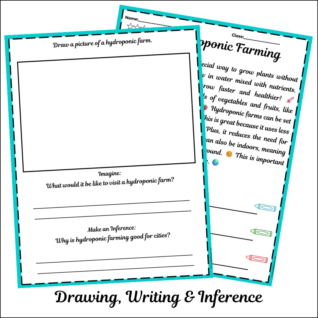 Hydroponic Farming | Short Reading Comprehension Creative Worksheet