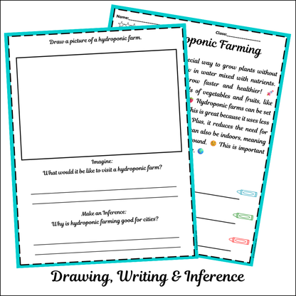 Hydroponic Farming | Short Reading Comprehension Creative Worksheet