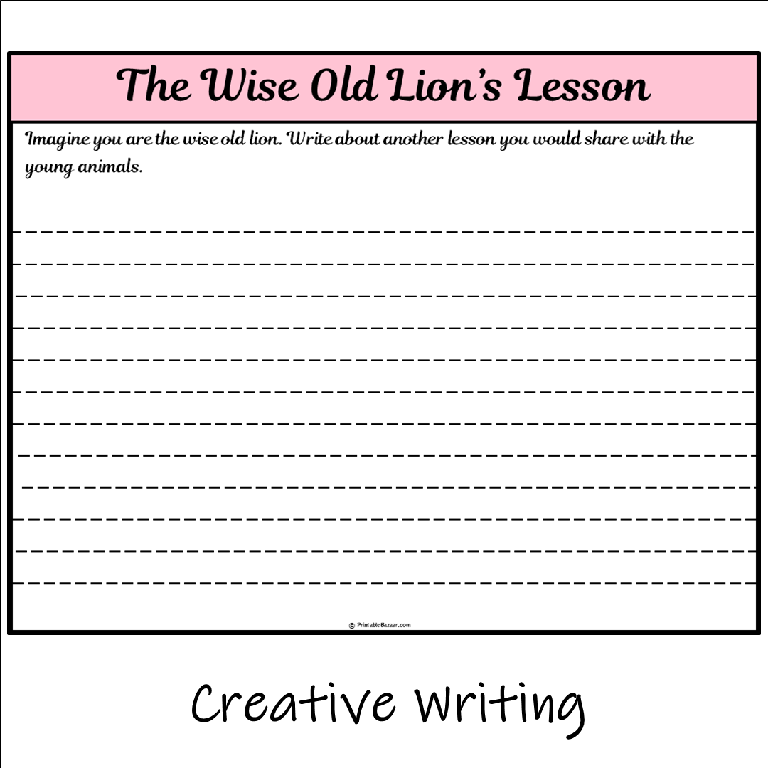 The Wise Old Lion’s Lesson | Main Idea and Supporting Details Reading Passage and Questions