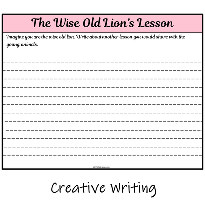 The Wise Old Lion’s Lesson | Main Idea and Supporting Details Reading Passage and Questions