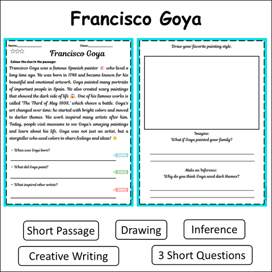 Francisco Goya | Short Reading Comprehension Creative Worksheet
