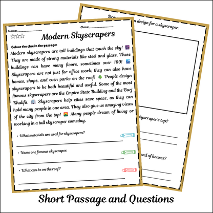 Modern Skyscrapers | Short Reading Comprehension Creative Worksheet