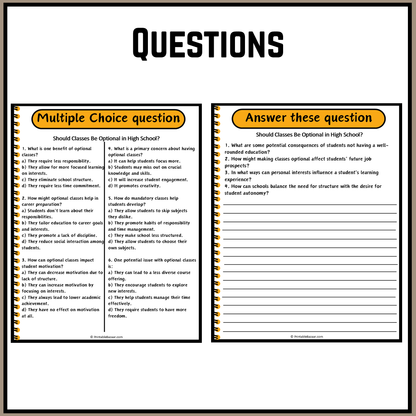 Should Classes Be Optional in High School? | Debate Case Study Worksheet