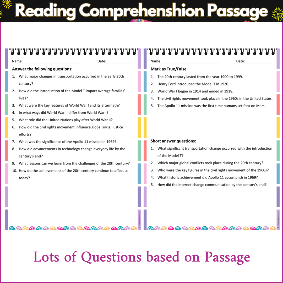 The 20th Century | Reading Comprehension Passage and Questions