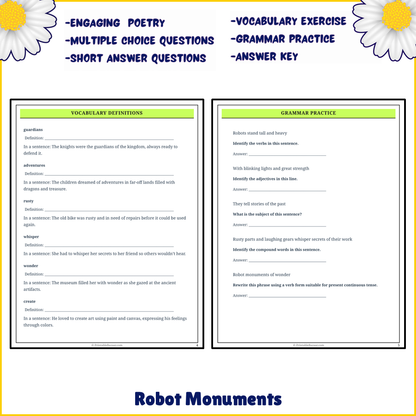 Robot Monuments | Poem Grammar Worksheet Printable Activity