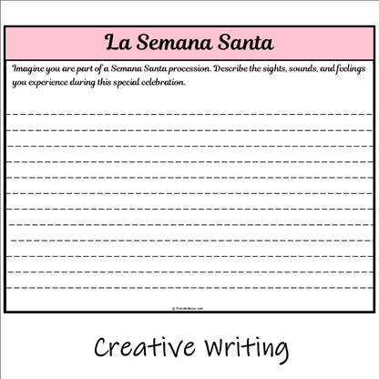 La Semana Santa | Main Idea and Supporting Details Reading Passage and Questions