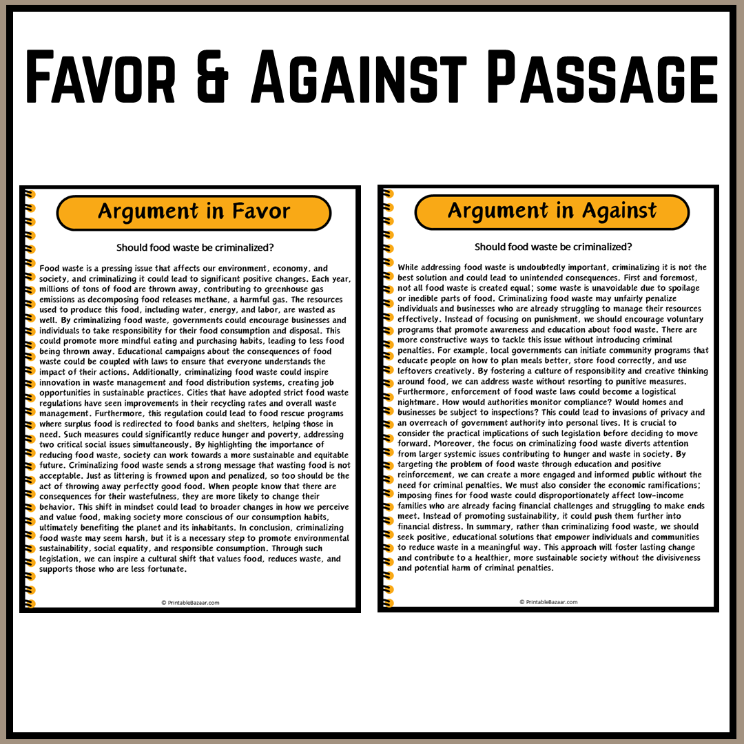 Should food waste be criminalized? | Debate Case Study Worksheet