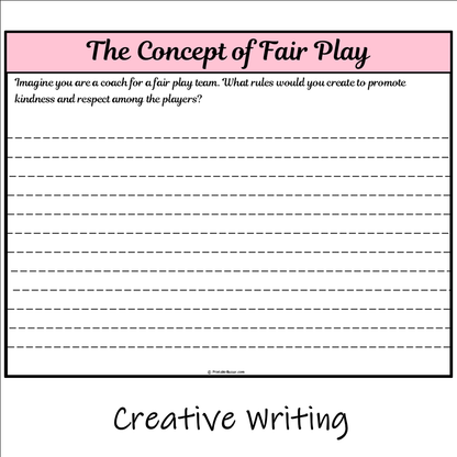 The Concept of Fair Play | Main Idea and Supporting Details Reading Passage and Questions