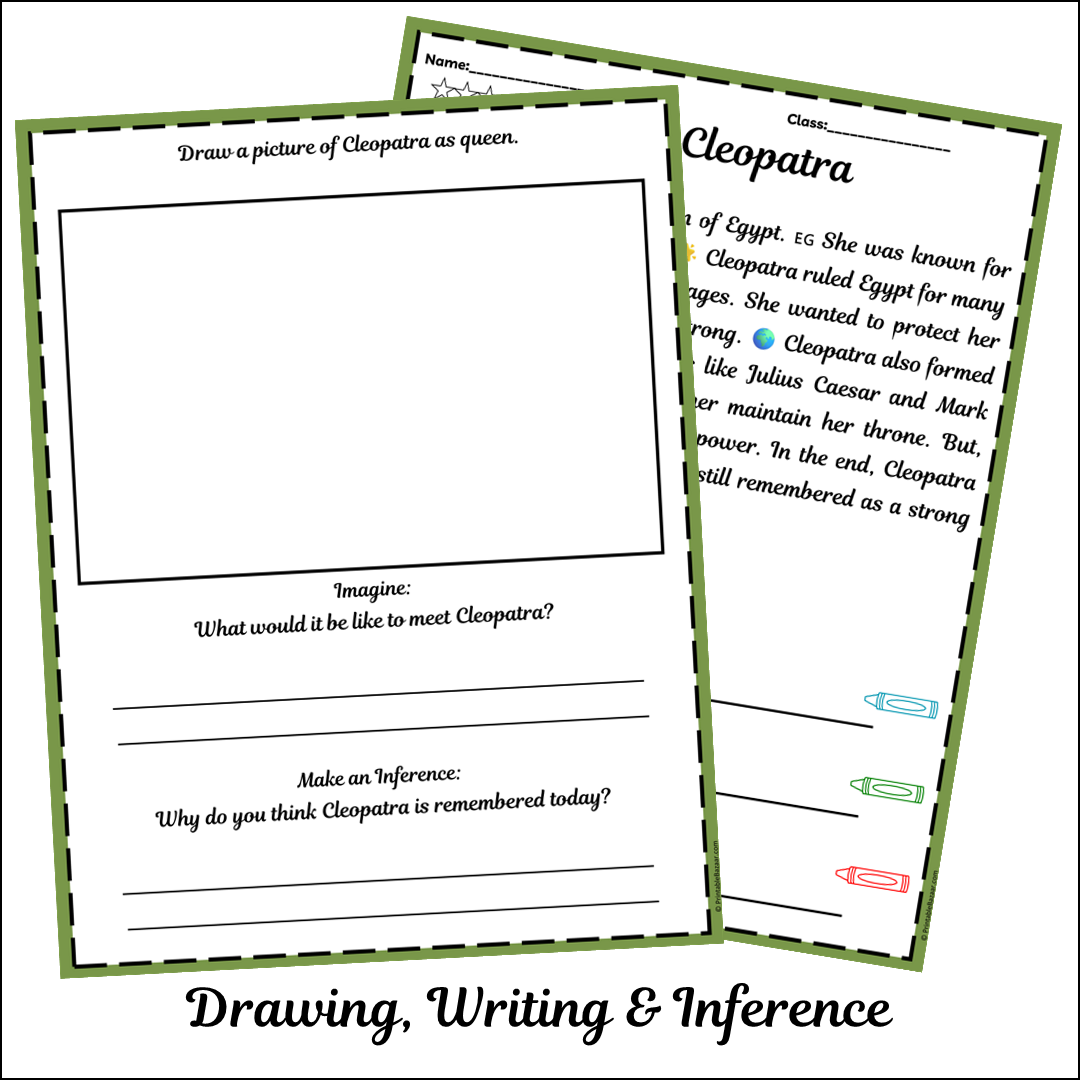 Cleopatra | Short Reading Comprehension Creative Worksheet