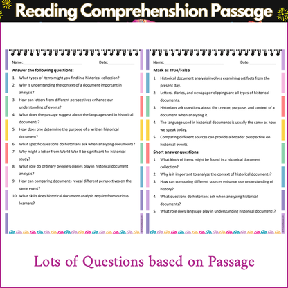 Historical Document Analysis | Reading Comprehension Passage and Questions