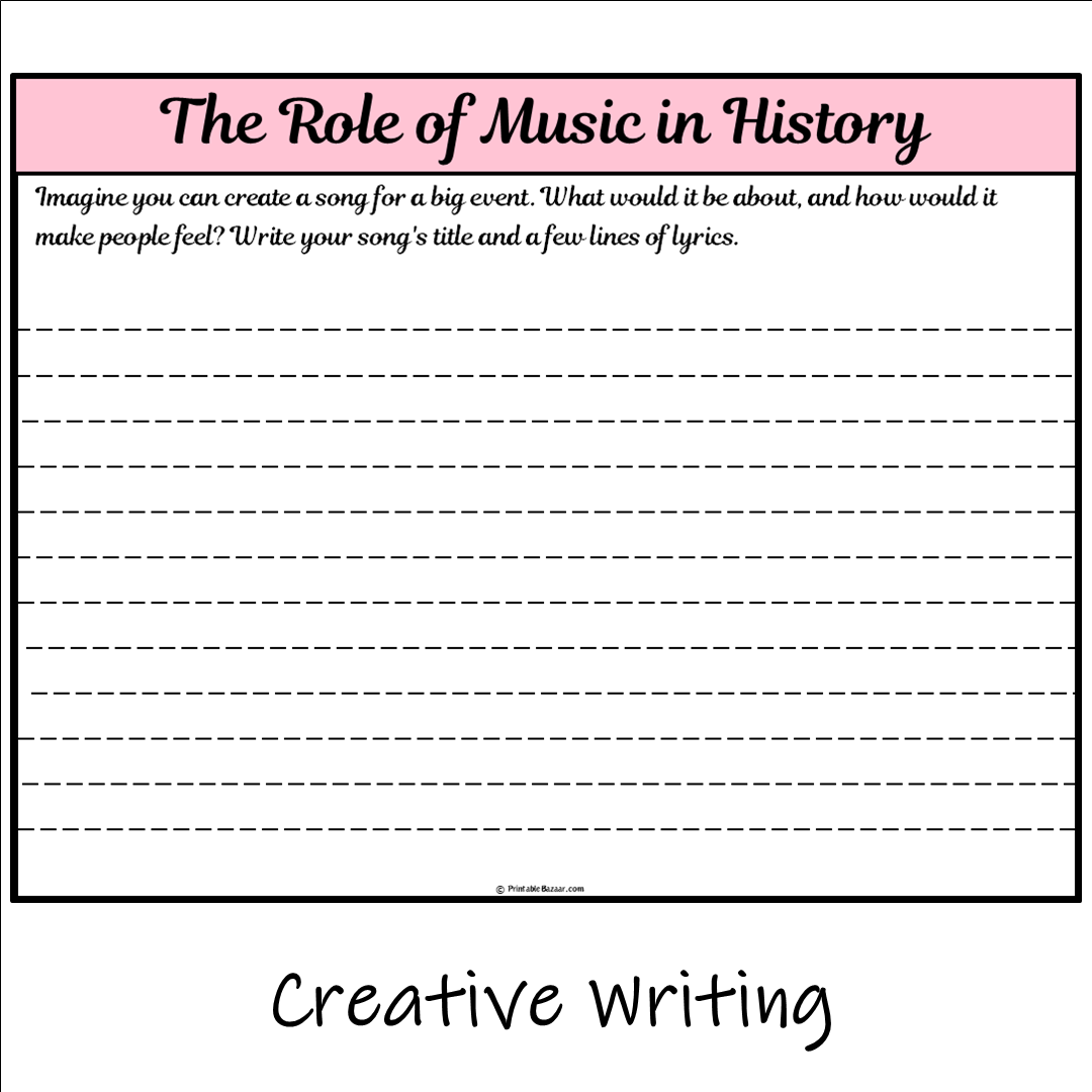 The Role of Music in History | Main Idea and Supporting Details Reading Passage and Questions