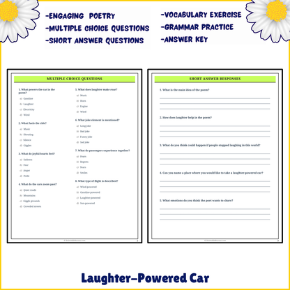 Laughter-Powered Car | Poem Grammar Worksheet Printable Activity