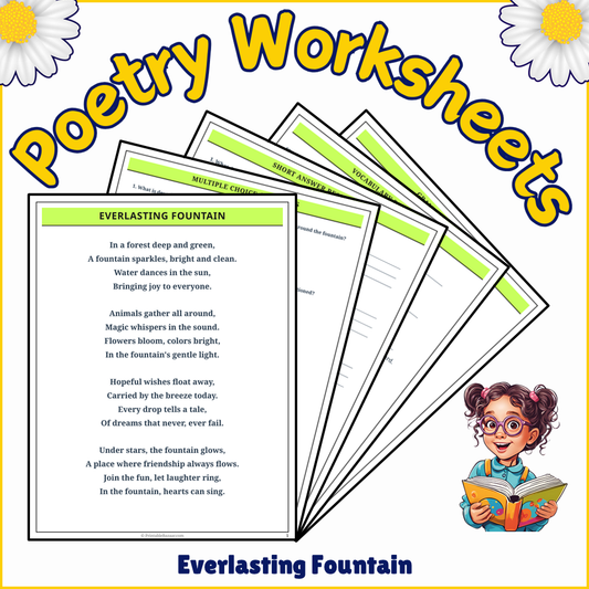 Everlasting Fountain | Poem Grammar Worksheet Printable Activity