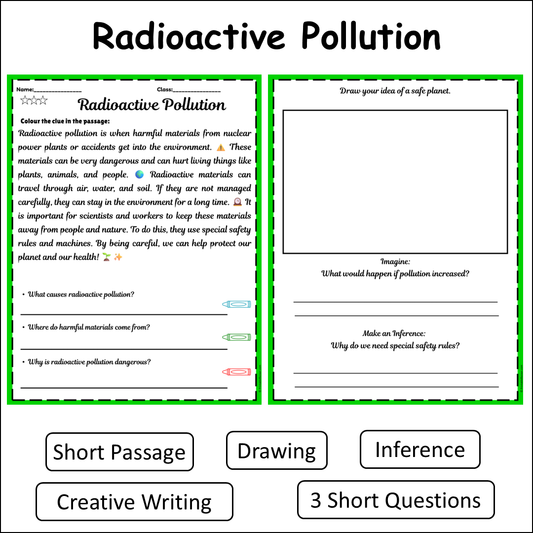 Radioactive Pollution | Short Reading Comprehension Creative Worksheet