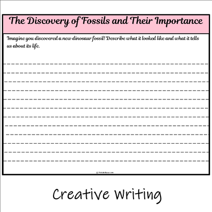 The Discovery of Fossils and Their Importance | Main Idea and Supporting Details Reading Passage and Questions