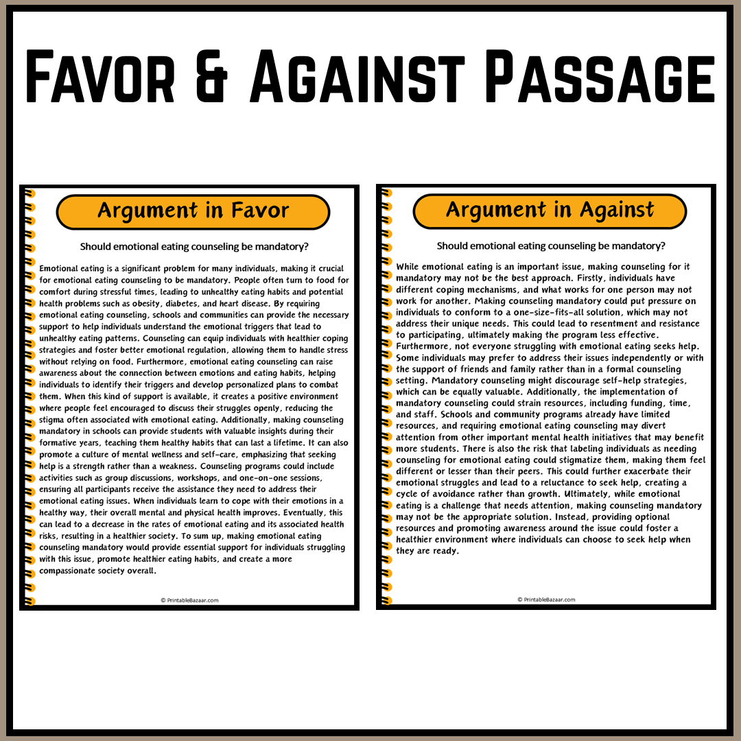 Should emotional eating counseling be mandatory? | Debate Case Study Worksheet