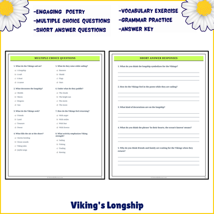 Viking's Longship | Poem Grammar Worksheet Printable Activity