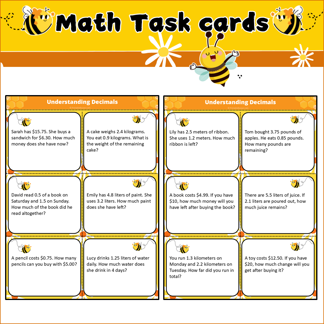 Understanding Decimals | Math Task Cards