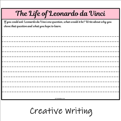 The Life of Leonardo da Vinci | Main Idea and Supporting Details Reading Passage and Questions