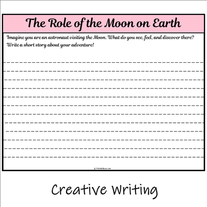 The Role of the Moon on Earth | Main Idea and Supporting Details Reading Passage and Questions