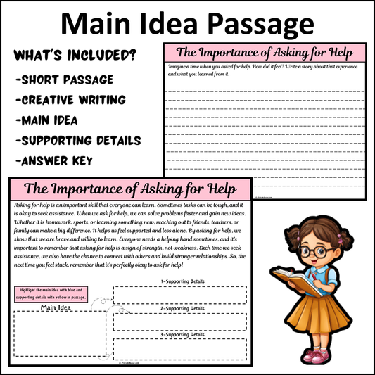 The Importance of Asking for Help | Main Idea and Supporting Details Reading Passage and Questions