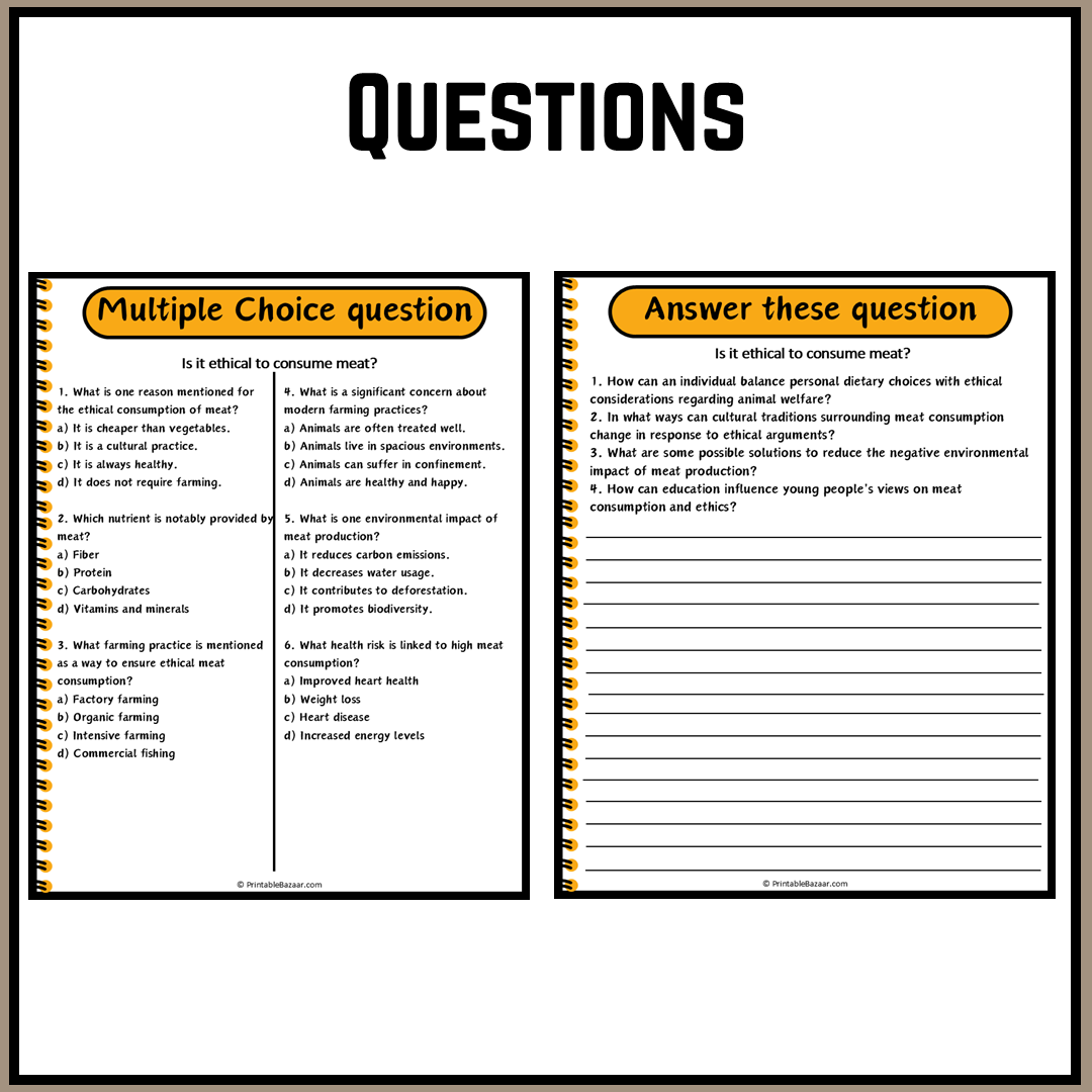 Is it ethical to consume meat? | Debate Case Study Worksheet