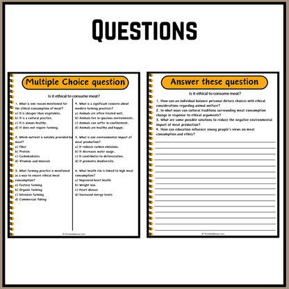 Is it ethical to consume meat? | Debate Case Study Worksheet