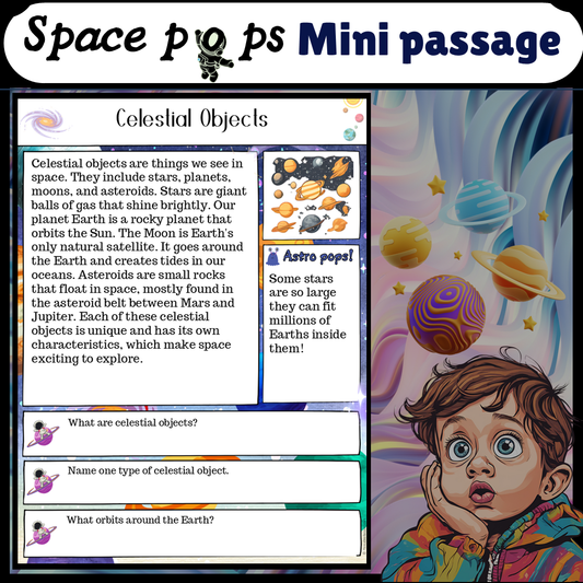 Celestial Objects | Space Pops Reading Passage and Questions