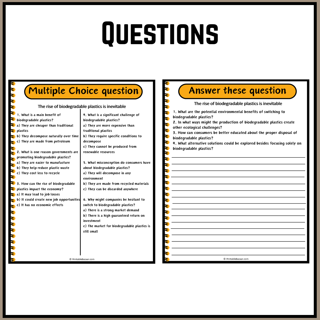 The rise of biodegradable plastics is inevitable | Debate Case Study Worksheet