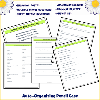 Auto-Organizing Pencil Case | Poem Grammar Worksheet Printable Activity