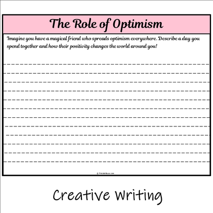 The Role of Optimism | Main Idea and Supporting Details Reading Passage and Questions