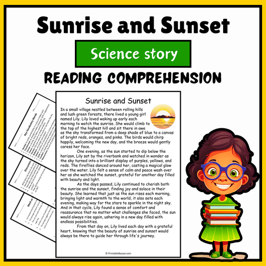 Sunrise and Sunset | Science Story Reading Comprehension Activity