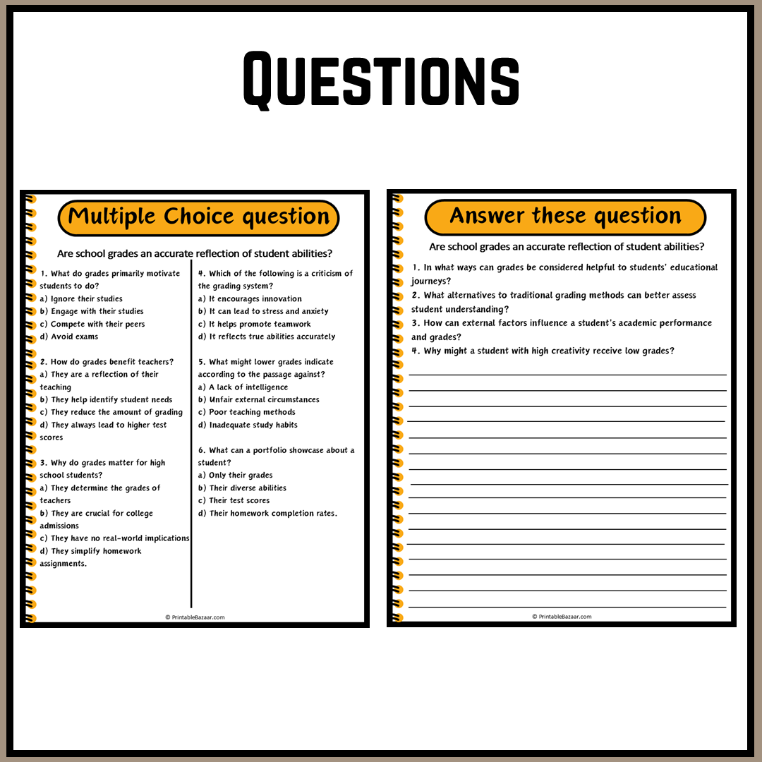 Are school grades an accurate reflection of student abilities? | Debate Case Study Worksheet