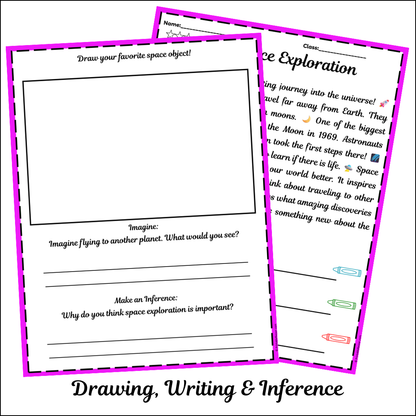 Space Exploration | Short Reading Comprehension Creative Worksheet