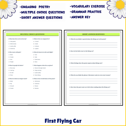 First Flying Car | Poem Grammar Worksheet Printable Activity