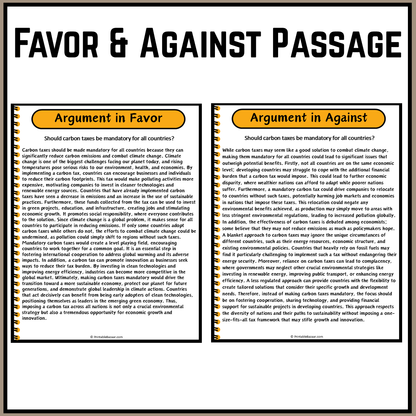 Should carbon taxes be mandatory for all countries? | Debate Case Study Worksheet