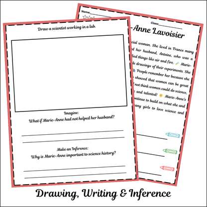 Marie-Anne Lavoisier | Short Reading Comprehension Creative Worksheet