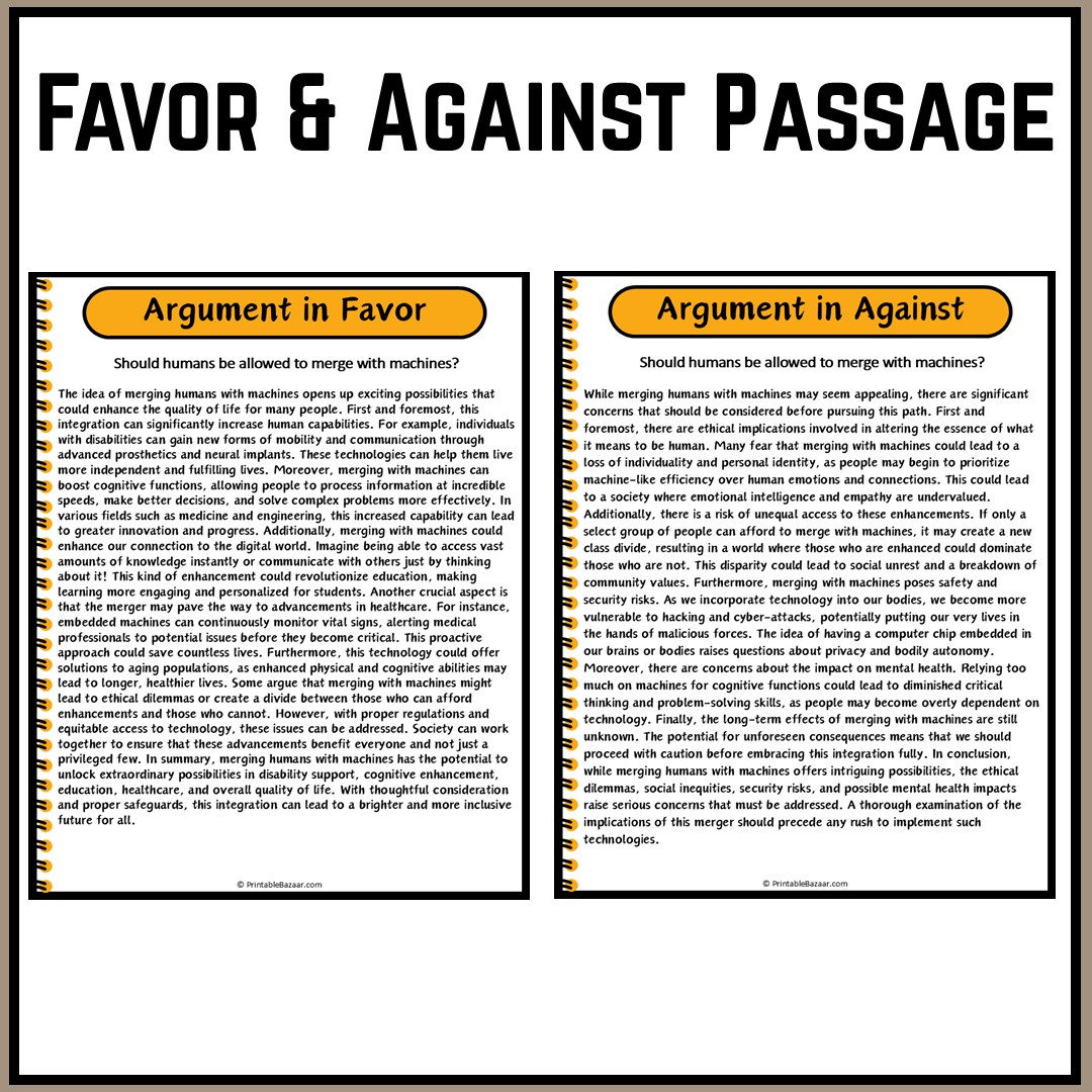 Should humans be allowed to merge with machines? | Debate Case Study Worksheet