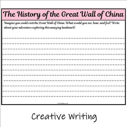 The History of the Great Wall of China | Main Idea and Supporting Details Reading Passage and Questions