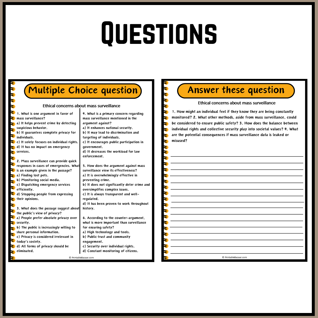 Ethical concerns about mass surveillance | Debate Case Study Worksheet