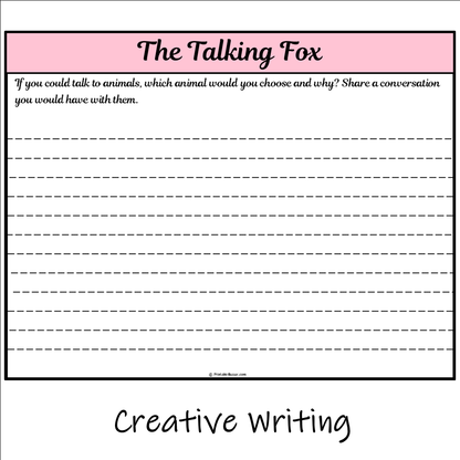 The Talking Fox | Main Idea and Supporting Details Reading Passage and Questions